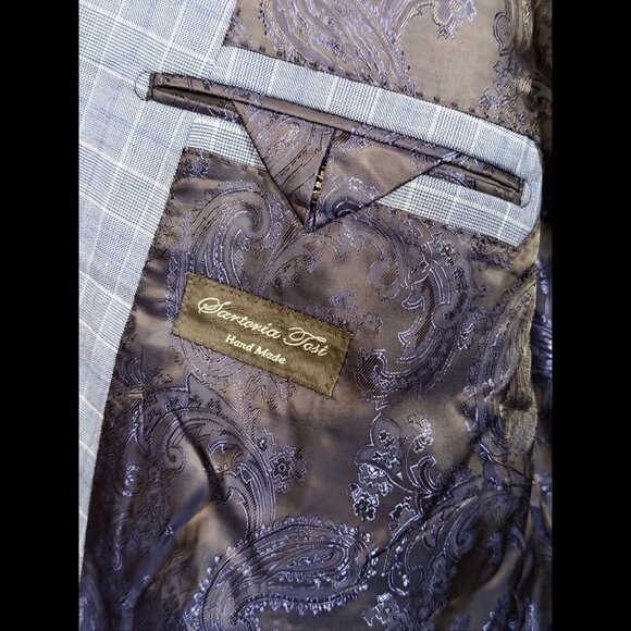 Sartoria Tosi Blazer 54R Mens Blue Italy Made 100% Wool Super 150s Hand Made - Picture 8 of 11